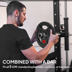 PURE Olympic Weight Plates, 2"/5cm Weight Disc Pair with Tri-Grips, 2 x 10kg Dumbbell Plates for Weightlifting and Strength Training Home Gym Fitness Workout, Black