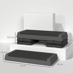 PURE Adjustable Fitness Stepper, with Non-Slip Surface, for Home, Gym, Office Workout, Grey