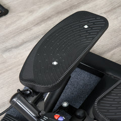 PURE Portable Mini Stepper, Exercise Fitness Machine for Legs Arms Thigh Toner Toning Machine, Stair Steps Workout Training Fitness, w/ Resistance Bands and Floor Mat, Black