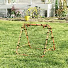PURE Double Sided Football Rebounder Net, Football Rebound Goal with Five Adjustable Angles, Orange