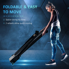 PURE Folding Treadmill, 1.85HP Installation-Free Walking Jogging Running Machine, 12KM/H with 12 Pre-Programs and LED Display for Home Gym Office