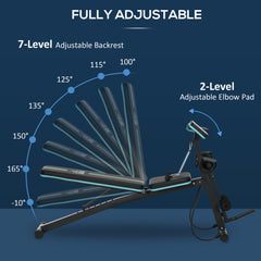 PURE Foldable Weight Bench, Adjustable Strength Training Sit Up Ab Bench, Incline/Decline, Blue