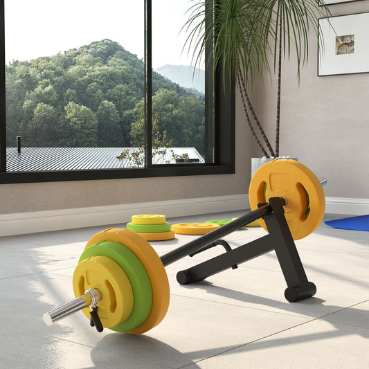 PURE 20kg Adjustable Barbell Weights Set with Barbell Jack, Adjustable Weights Set with Non-slip Handle and Fixing Clip, for Home Gym Strength Training