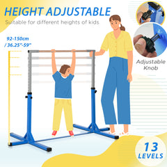 PURE Height Adjustable Gymnastics Horizontal Bar for Kids, Children Junior Kip High Bar Fitness, Blue