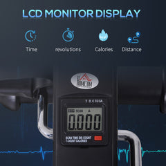 PURE Mini Exercise Bike, Portable Pedal Exerciser, Under Desk Bike with LCD Display for Legs and Arms Training, Black