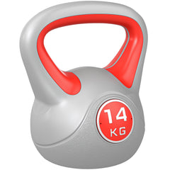 PURE Kettlebell, 14kg Kettle Bells with Handle for Home Gym Weight Lifting and Strength Training, Red and Grey