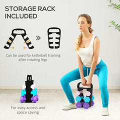 PURE Dumbbells Set with Storage Rack, 2 x 1kg, 2 x 2kg, 2 x 3kg, Pink