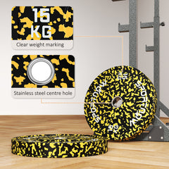 PURE Olympic Weight Plates with 5cm Holes, for Weight Lifting, 2 x 15KG