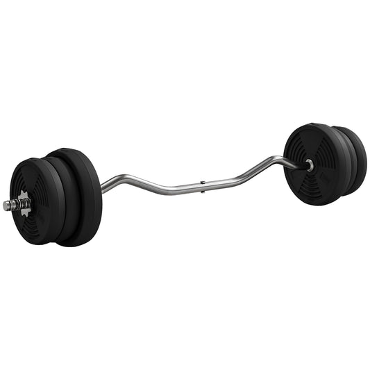 25kg Barbell Set, Adjustable Weights with Curl Bar and Non-slip Handle, for Women and Men Weight Lifting Training