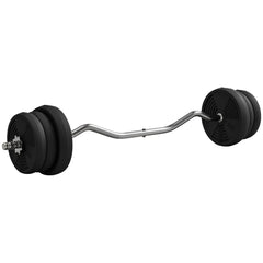 25kg Barbell Set, Adjustable Weights with Curl Bar and Non-slip Handle, for Women and Men Weight Lifting Training