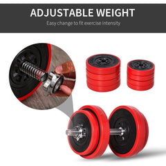 Adjustable Weights: 20KG Dumbbell & Barbell Set for Strength Training, Home Gym Fitness