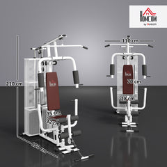 PURE Multifunction Home Gym Weight Training Workout Station Fitness Strength Machine, White