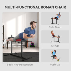 PURE Back Extension Roman Chair, Hyperextension Bench with Adjustable Leg Roller for Back, Abdominal and Gluteal Training