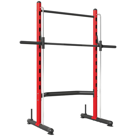 PURE Pull Up Station, Power Cage with Adjustable Seat, for Home Gym - Red