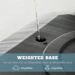 PURE 2.4-2.9m Adjustable Basketball Hoop and Stand with Weighted Base, Portable on Wheels, Black