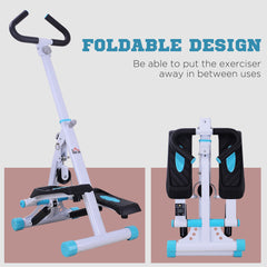 PURE Stepper w/ Handle Hand Grip Workout Fitness Machine For Fitness Aerobic Exercise Home Gym White