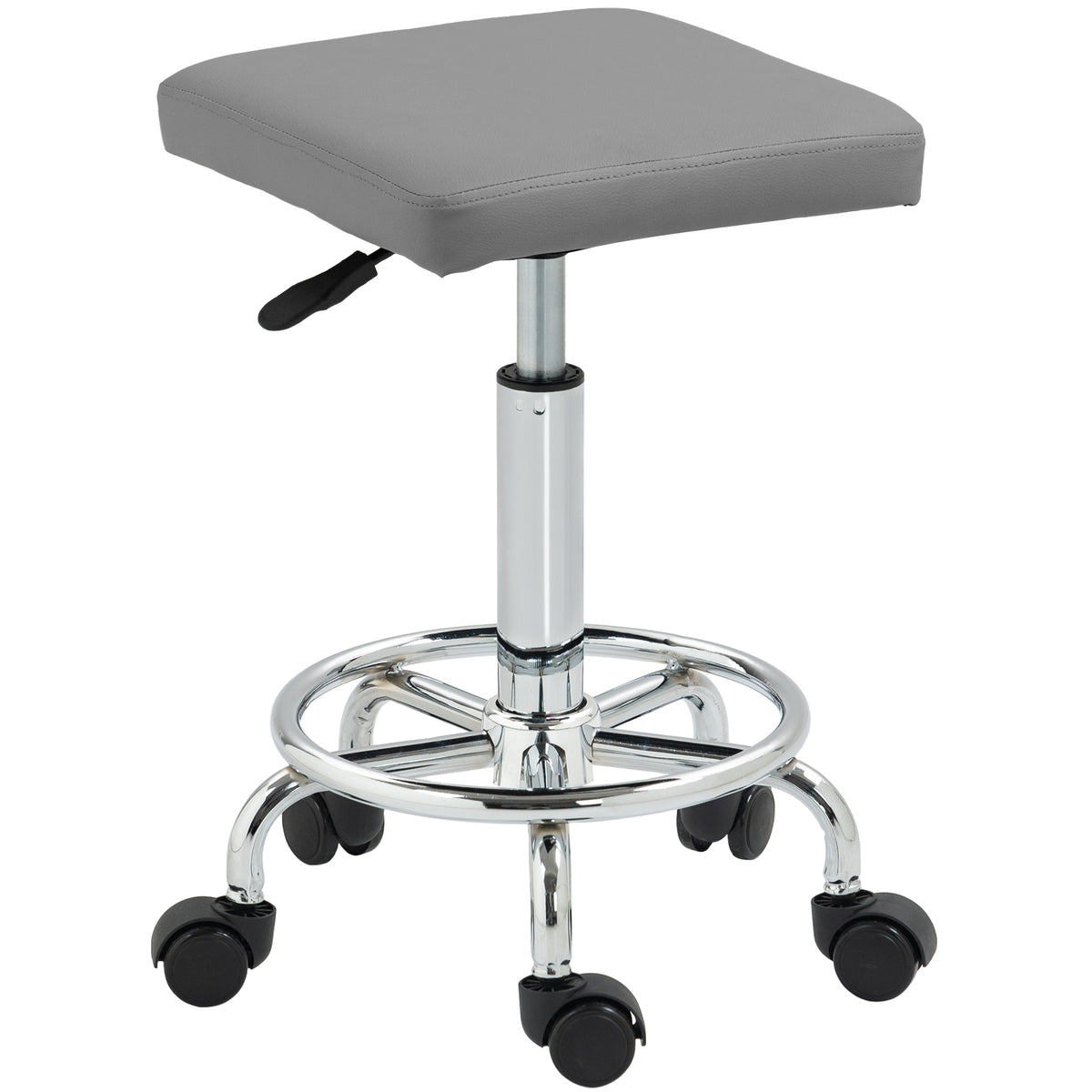 PURE Faux Leather Padded Salon Stool - Grey