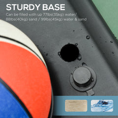 PURE Adjustable Basketball Hoop and Stand, with Wheels and Weight Base, Blue