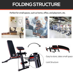 PURE Adjustable Reclined Dumbbell Bench Weight Lifting Set Folding Sit Up Ab Bench Home Training Gym Multiuse Workout Exercise Fitness with 2 x 4kg Dumbbells