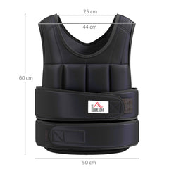 Adjustable Weighted Vest, 10kg Metal Sand Filled for Fitness Training, Unisex, Black/Red