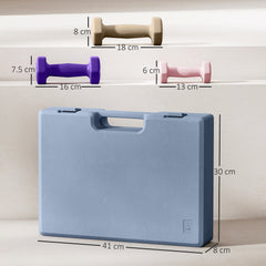 PURE 12kg Hex Dumbbells Set of 6, Hand Weights with Carry Case for Home Gym Strength Training, 2 x 1kg, 2 x 2kg, 2 x 3kg