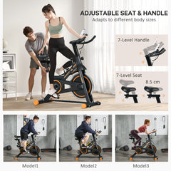 Exercise Bike, Indoor Cycling Bike for Home Use, Stationary Bike w/ LCD Display & Heart Rate Sensor, Fitness Bike for Home, Gym