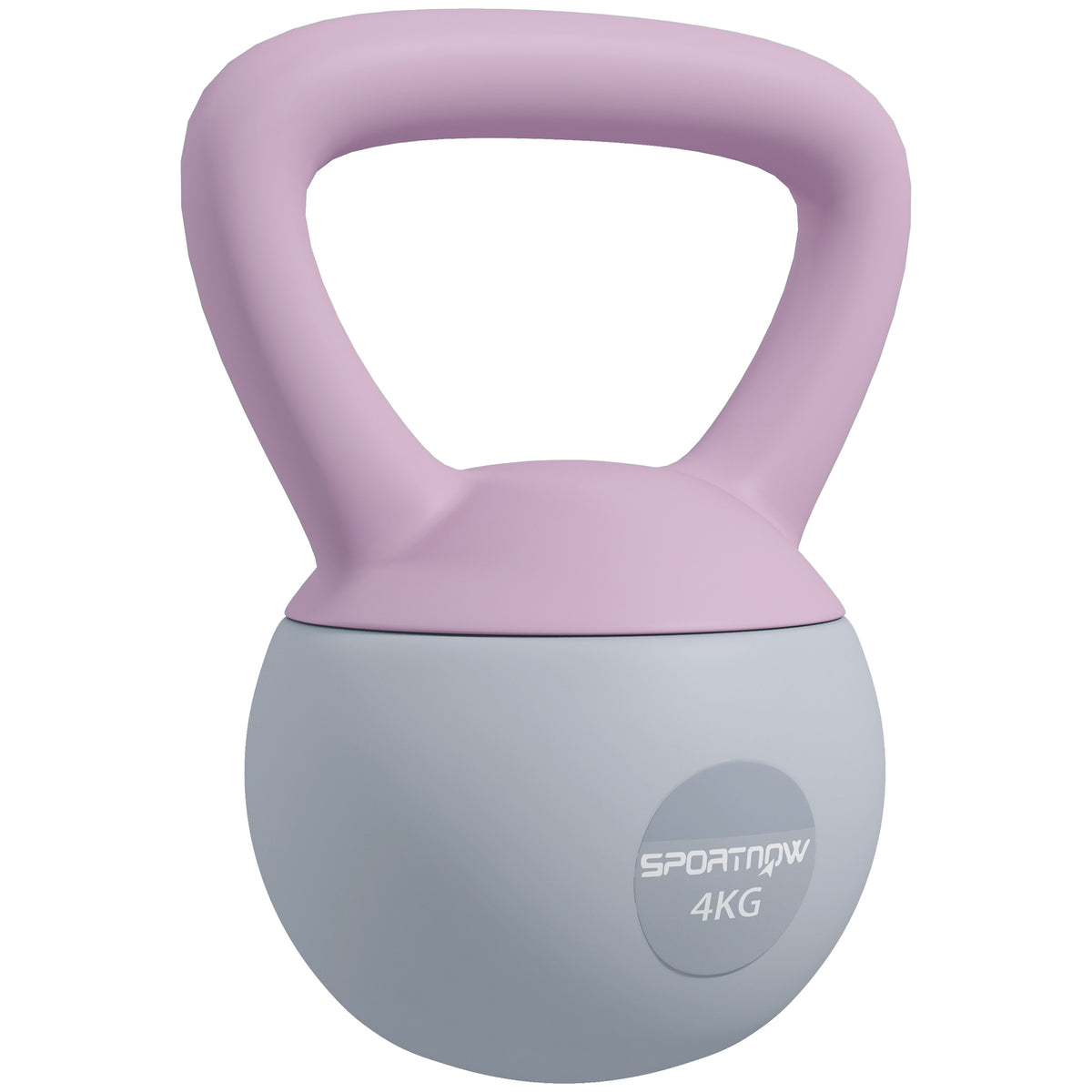 PURE 4KG Soft Kettlebell, Kettle Bell with Non-Slip Handle for Home Gym, Weight Lifting, Strength Training, Purple/Grey