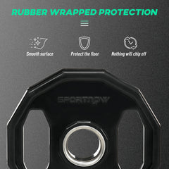 PURE Olympic Weight Plates Set, Metal and Rubber Bumper Plates Weights Discs with 2"/5cm Holes, for Home Gym Weight Lifting Strength Training, 2 x 10kg, Black