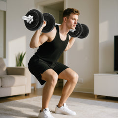 PURE 2-in-1 Adjustable Dumbbells Set, 20kg Weights Dumbbells Set with Non-Slip Grip for Strength Training, Weight Lifting, Bodybuilding, Home Gym Workout Equipment for Men & Women