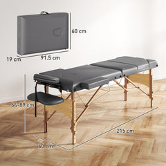 PURE Adjustable Folding Massage Table - Grey