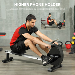 PURE Folding Magnetic Rowing Machine, with 16-Level Adjustable Resistance, Black