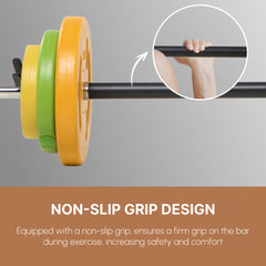 PURE 20kg Barbell Weights Set, Adjustable Weights with Non-slip Handle, for Women and Men Home Gym Exercise Weight Strength Training