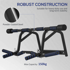 PURE Multi-Grip Doorway Pull Up Bar with Non-Slip Grips, Chin Up Bar with Anti-Fall Slot for Indoor Gym Upper Body Workout