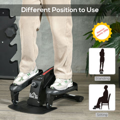 PURE Mini Manual Elliptical Bike, Compact Elliptical Cross Trainer Fitness Workout w/ LCD Monitor, Anti-Slip Pedals, Adjustable Resistance for Home Office