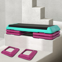 PURE 3-Level Aerobic Step 10/15/20cm Steppers for Exercise Workout w/ Non-Slip Top Compact Stepper Home Office Indoor Outdoor Fitness Equipment