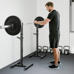 PURE Adjustable Squat Rack, Weight Strength Training Bench Press Rack Weight Bench Supporter for Home Gym Exercise, Max Load 150kg, 124-154cm