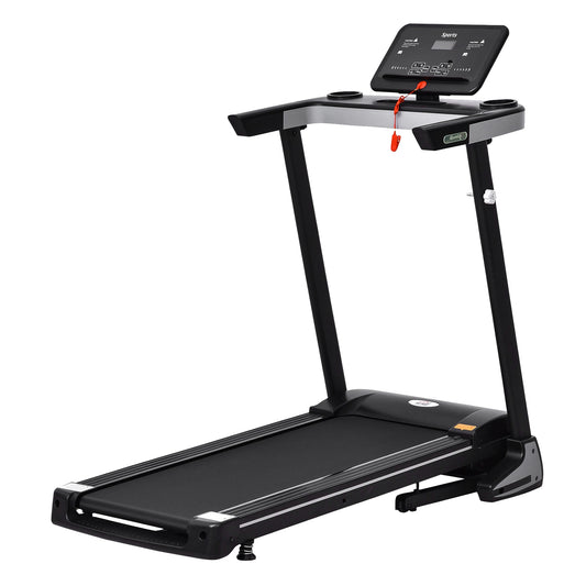 PURE Folding Treadmill for Home Motorised Running Machine w/ LCD Display Black