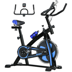 Exercise Bike, Indoor Stationary Bike, Cycling Machine with Adjustable Seat and Resistance for Home Gym Workout, Blue