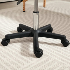 PURE Saddle Stool, PU Leather Adjustable Rolling Salon Chair with Steel Frame for Massage, Spa, Beauty and Tattoo, Pink