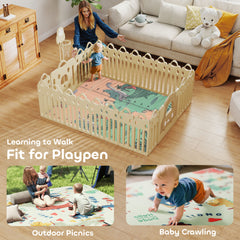 PURE Dinosaur-Themed Baby Plat Mat Double Sided, Foldable, Water-Resistant for Outdoor/Indoor, 177 x 146 x 1.5cm