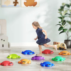 PURE 9-Piece Balance Stepping Stones with Non-Slip Edge, Indoor Outdoor Obstacle Course for Ages 3-8 Years, Multicoloured