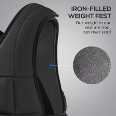 Adjustable Weighted Vest, 10kg Metal Sand Filled for Fitness Training, Unisex, Black/Red