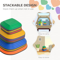 PURE Balance Stepping Stones for Kids, 11-Piece Non-Slip Stackable River Stones, Obstacle Courses for Balance and Motor Skill