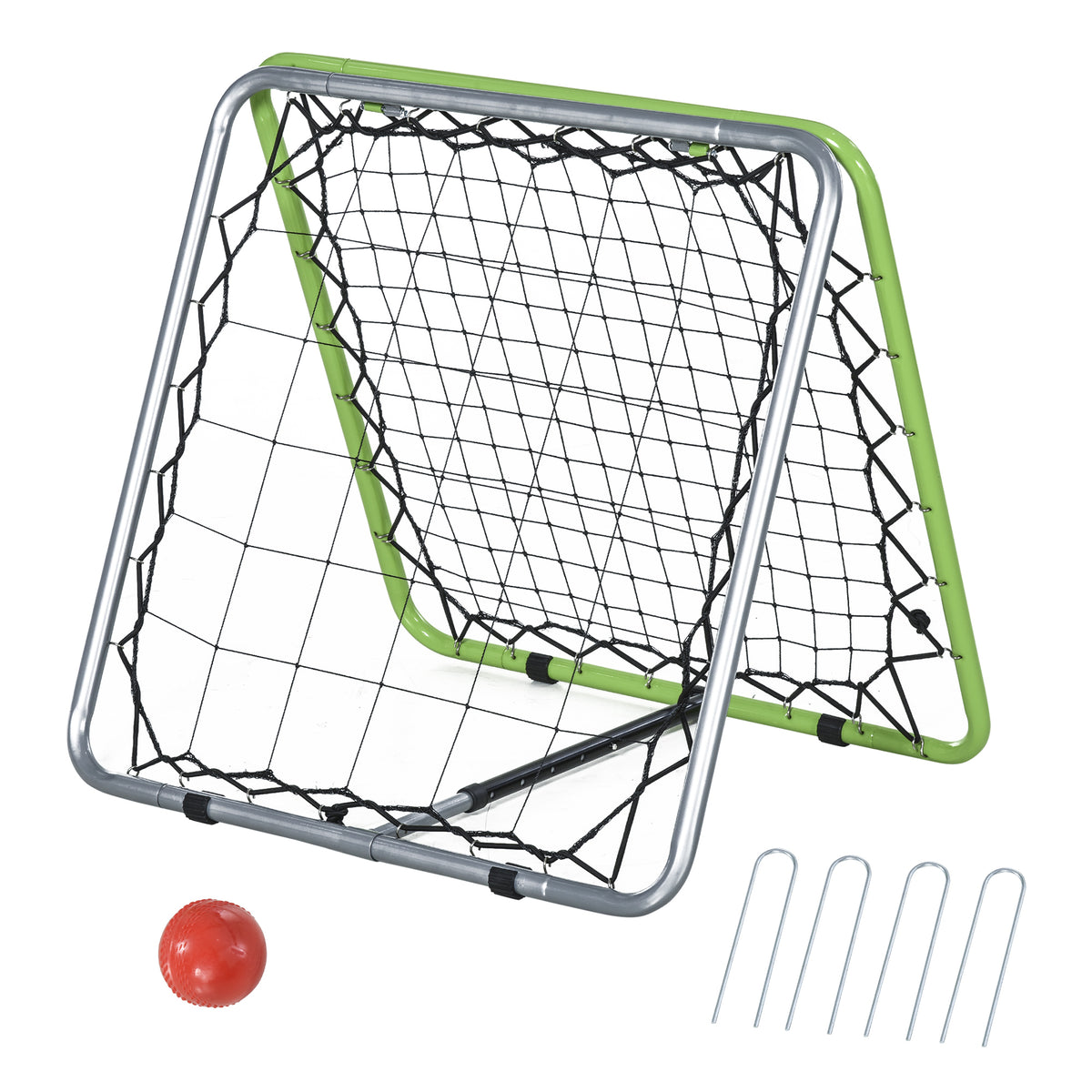 PURE Football Training Net, Soccer Kickback Target Goal Both Side Rebounder Net, Adjustable Angle Goal Training Set for Kids and Children to Practice in Playground, Backyard