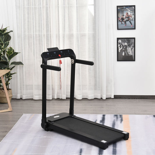 PURE 600W Foldable Steel Motorised Treadmill Running Machine w/ LCD Monitor Black