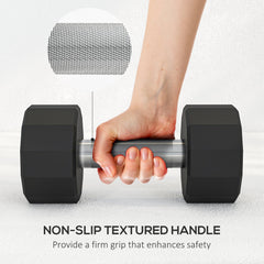 2 x 6kg Dumbbells Weights Set with 12-Sided Shape and Non-Slip Grip for Men Women Home Gym Workout