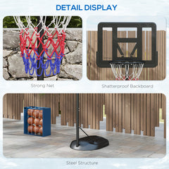 PURE Height Adjustable Basketball System, Freestanding Basketball Hoop and Stand w/ Wheels, 167-228cm